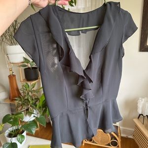 Vintage sheer black flowy top.